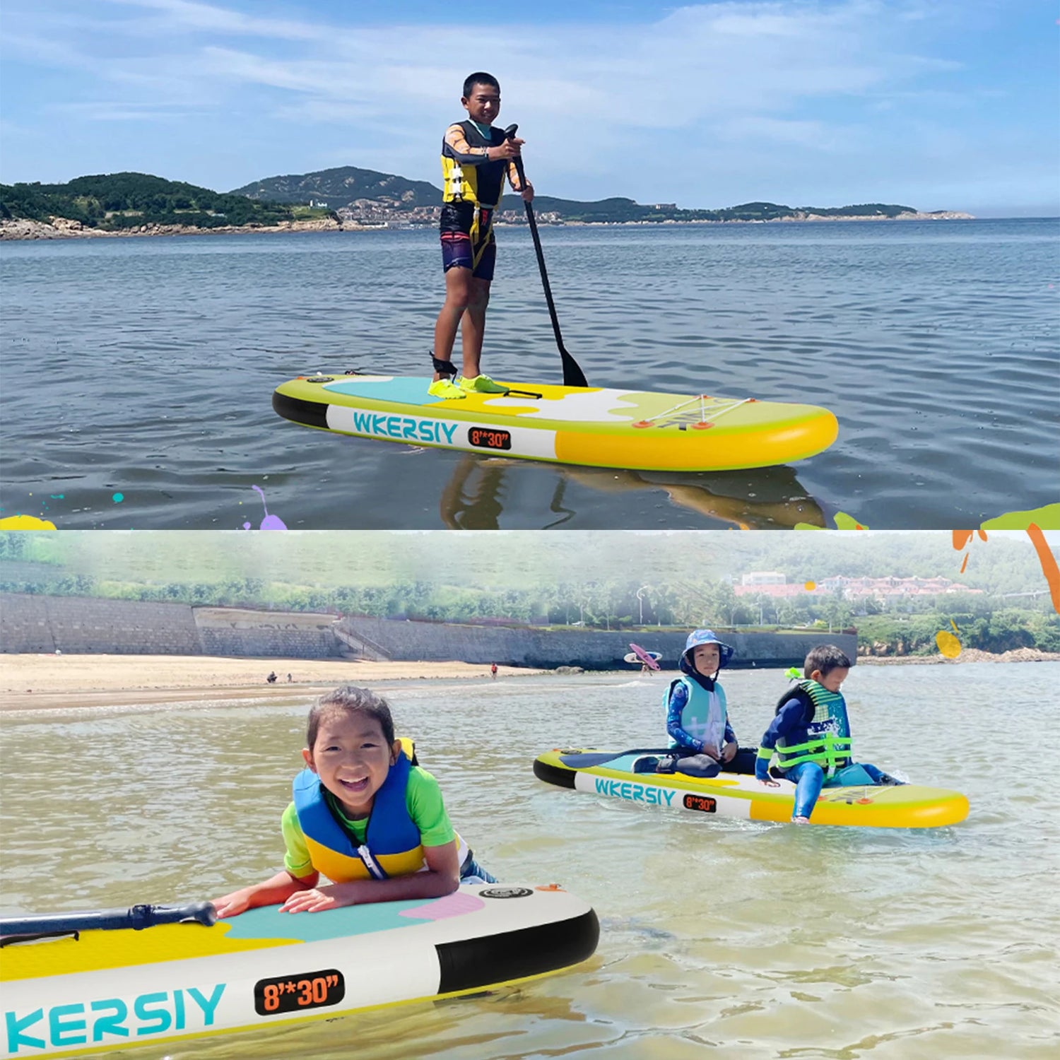 Kids SUP Paddleboard Inflatable Stand Up Paddle Board with Paddle Pump Backpack Leash Repair Ki