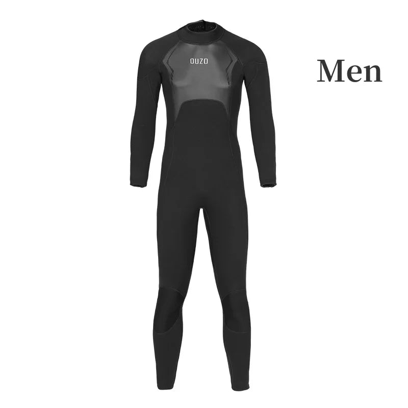 Mens Triathlon Wetsuit 3mm Neoprene Long Sleevele One Piece wetsuit Ultra Elastic Diving Suit O