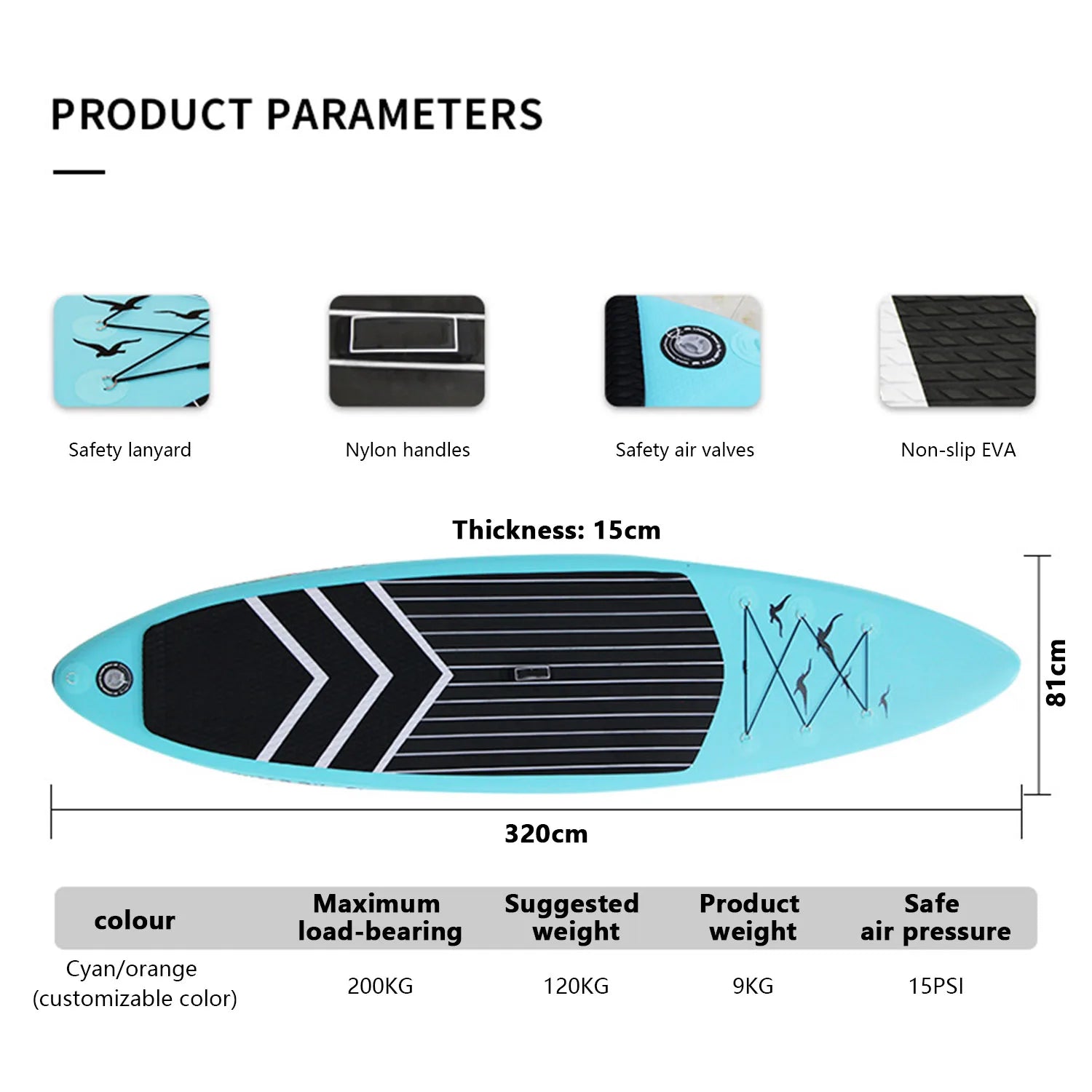 High Quality SUP Inflatable Stand-Up Paddle Board Package for Surfing and Boating Factory Price