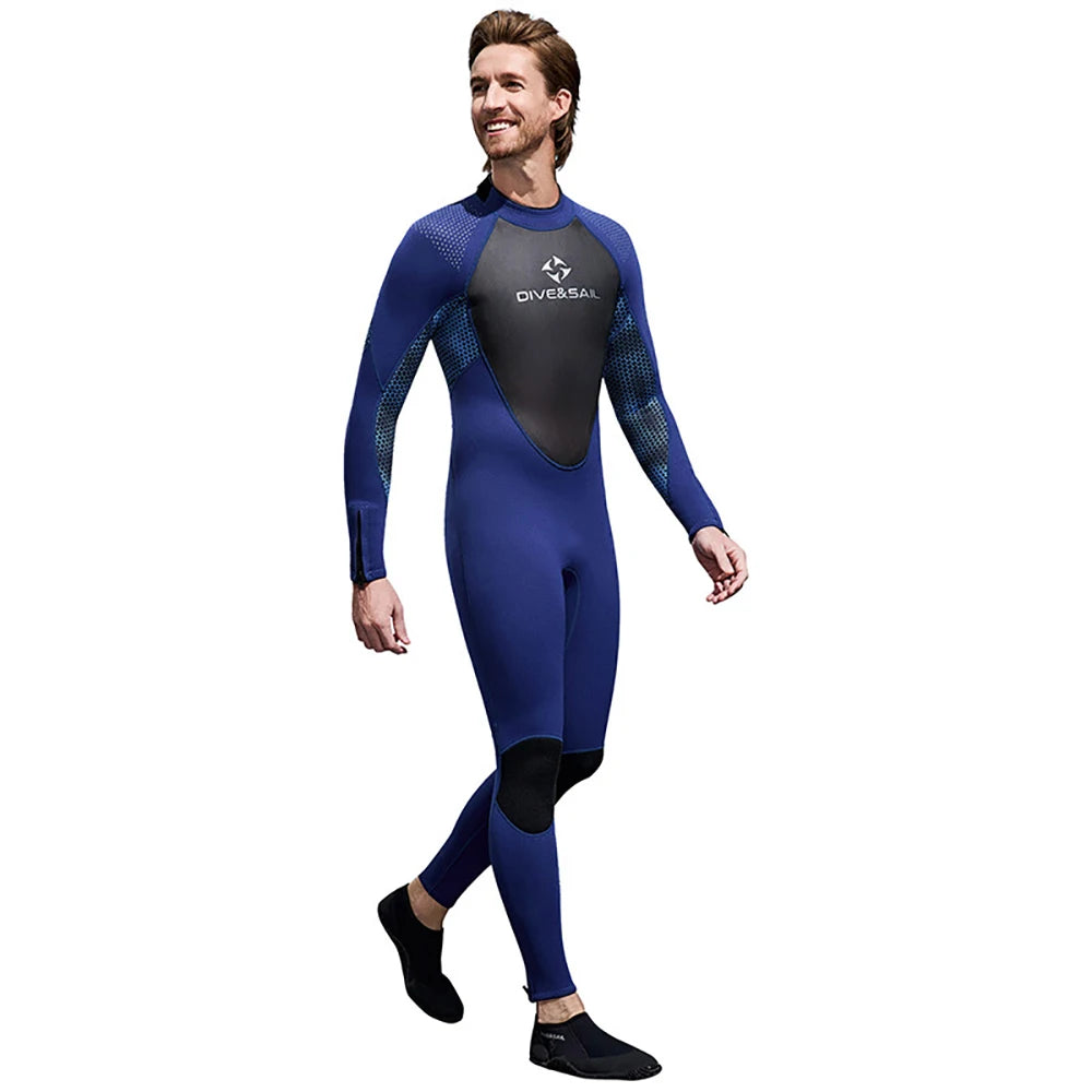 Newest 3mm Neoprene Wetsuit Men's and Women's Long Sleeved Full Body Diving Suit Thickened Warm