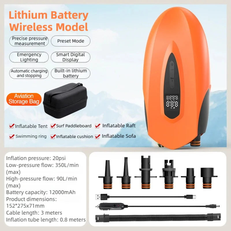 TINSOL 20PSI Paddle Board Inflatable Pump With Auto Shut Off Electric Air Pump Surfboard Board