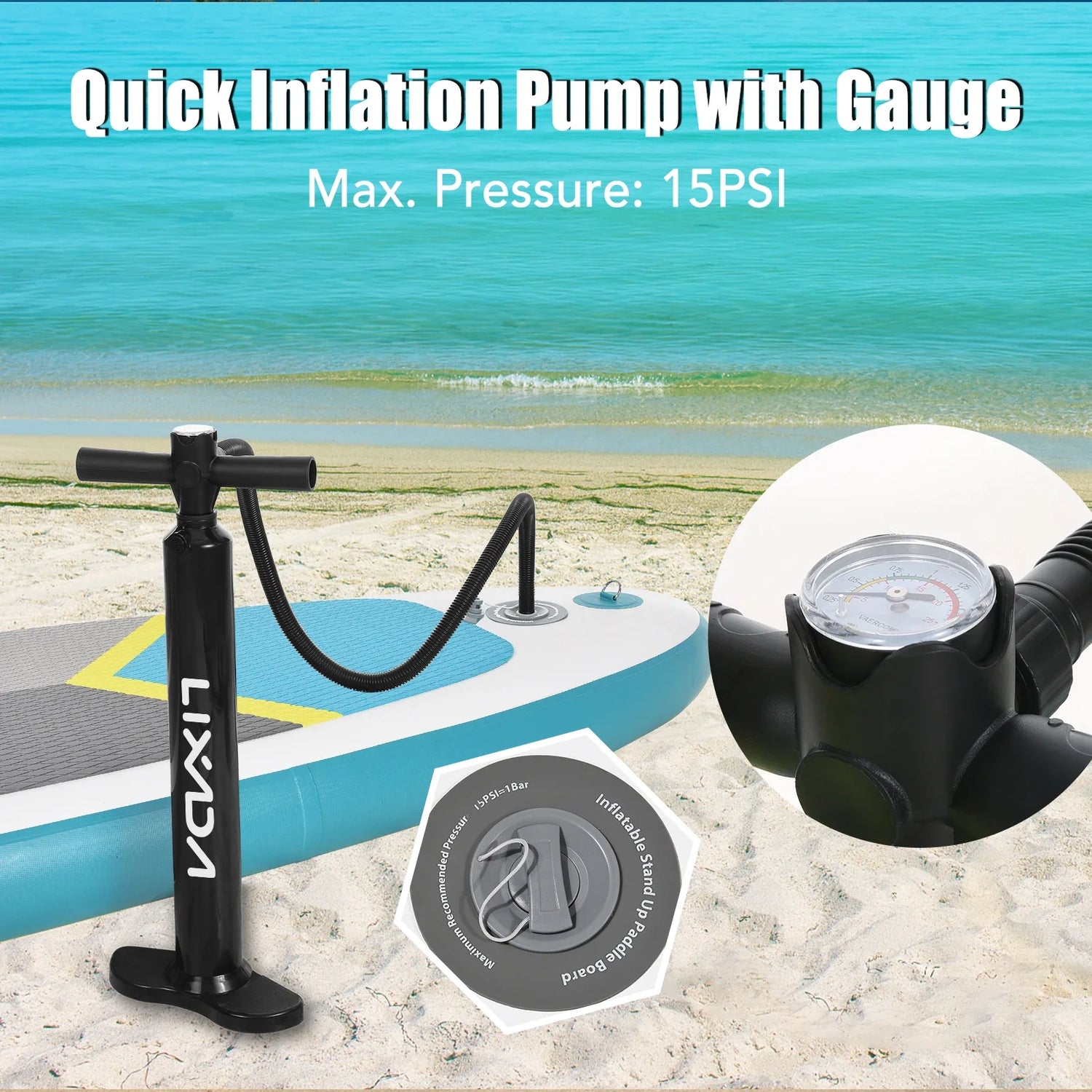 Inflatable Paddle Board Stand Up for Adult 6 Inch Thick SUP Paddleboard Water Sport Surf Set wi