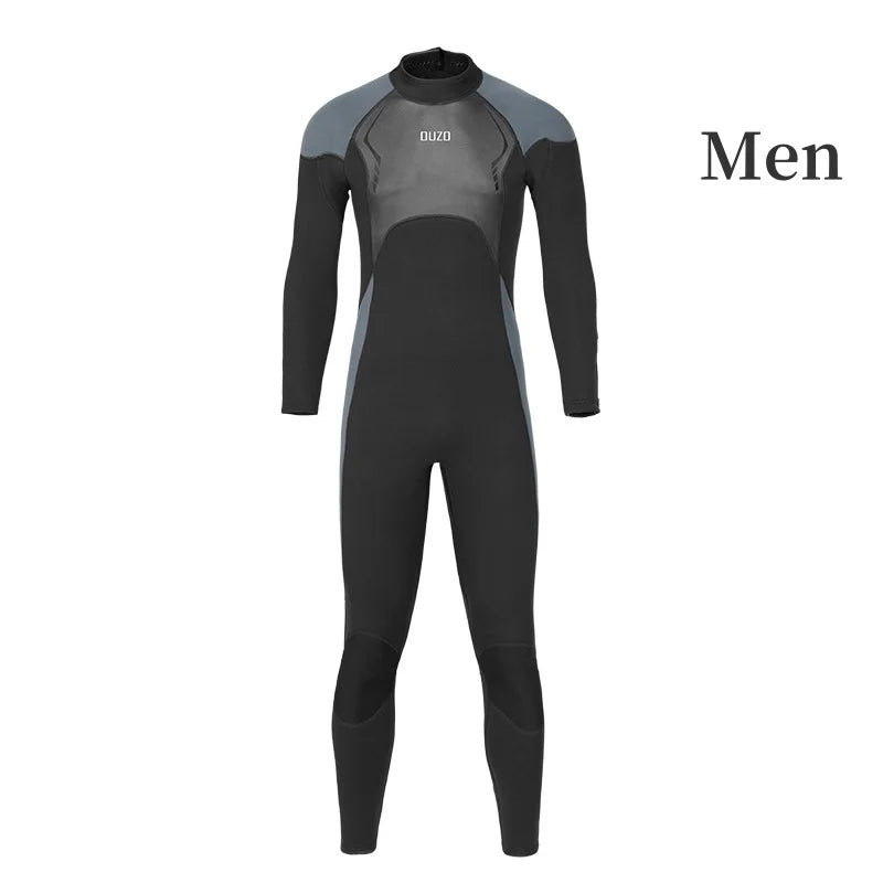 Mens Triathlon Wetsuit 3mm Neoprene Long Sleevele One Piece wetsuit Ultra Elastic Diving Suit O