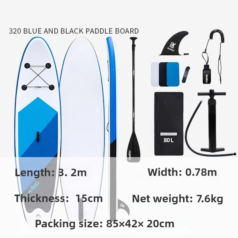 Inflatable Stand Up Paddle Board with 130kg Max Load - 295L Displacement & 10-15 PSI Pressure