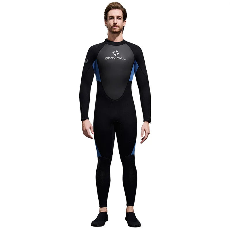Newest 3mm Neoprene Wetsuit Men's and Women's Long Sleeved Full Body Diving Suit Thickened Warm