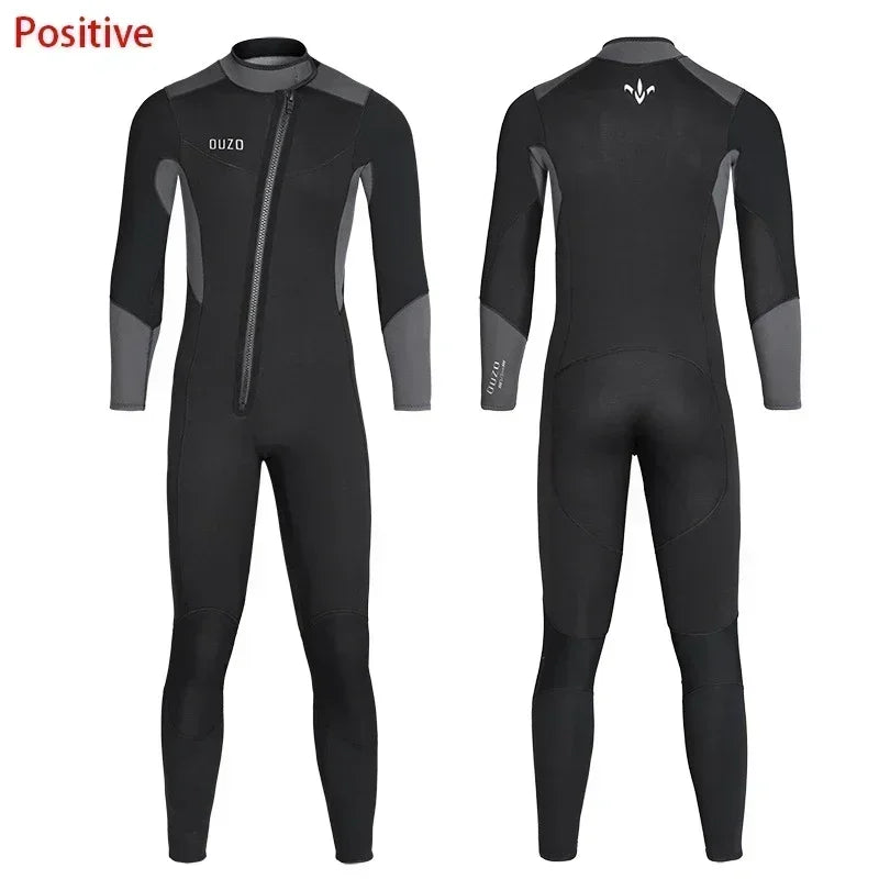 Titanium Coating Wetsuit Men Neoprene 5/3mm Jumpsuit Scuba Diving Suit Plush Lining Dive Winter