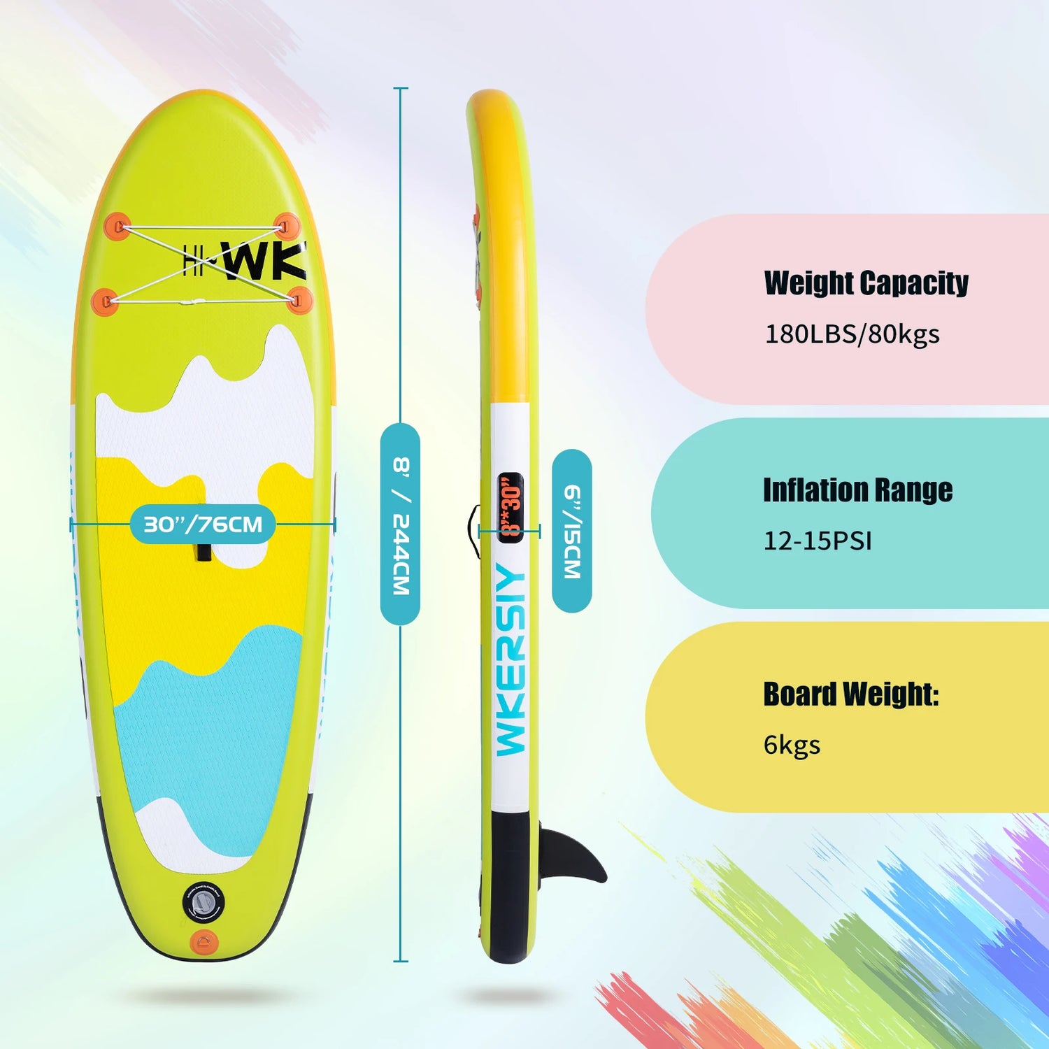 Kids SUP Paddleboard Inflatable Stand Up Paddle Board with Paddle Pump Backpack Leash Repair Ki