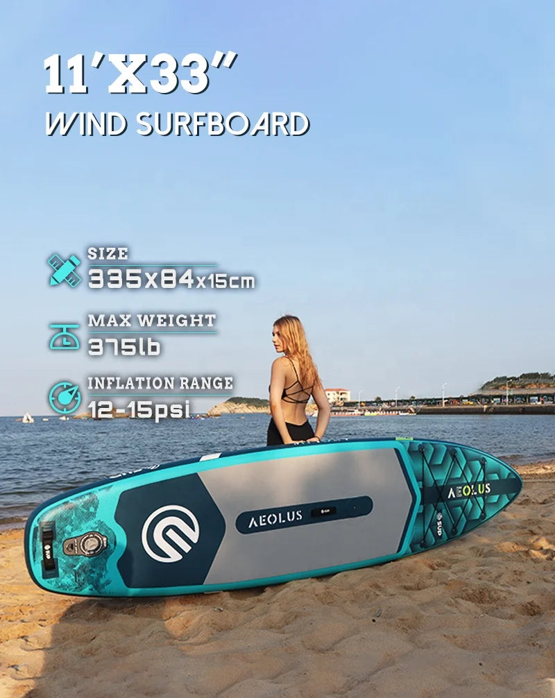 Inflatable Water Sports Wind Surfboard EVA/PVC Material Kitesurfing/Kitesurfing Board with Sail