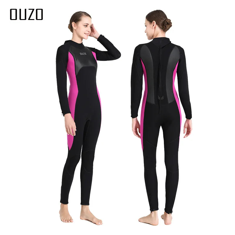Mens Triathlon Wetsuit 3mm Neoprene Long Sleevele One Piece wetsuit Ultra Elastic Diving Suit O