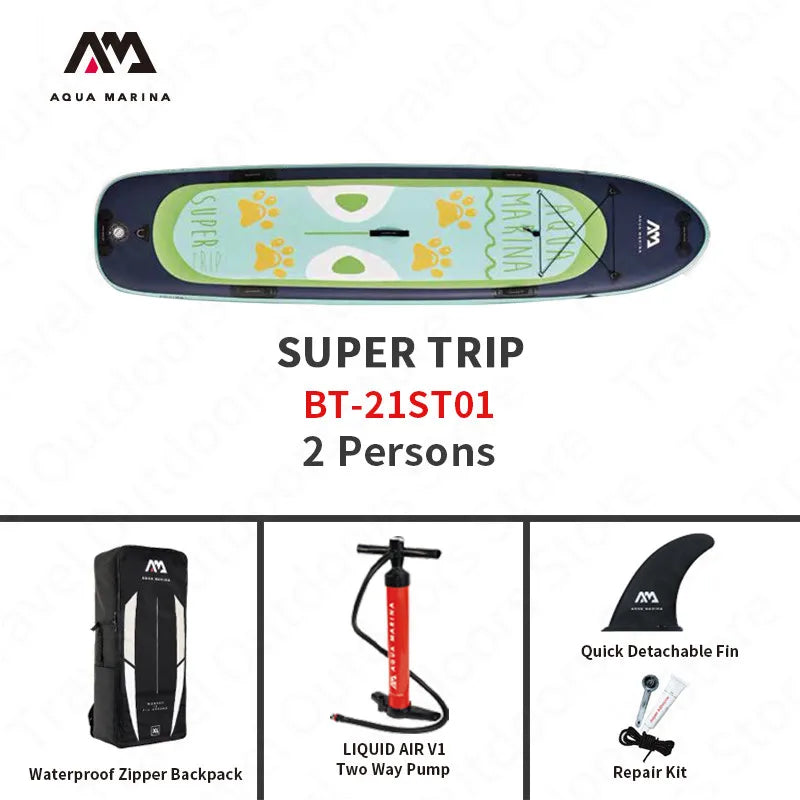 AQUA MARINA SUPER-TRIP Inflatable SUP Surf Board 4.2m/3.7m Large Size Stand Up Paddle Board Inf