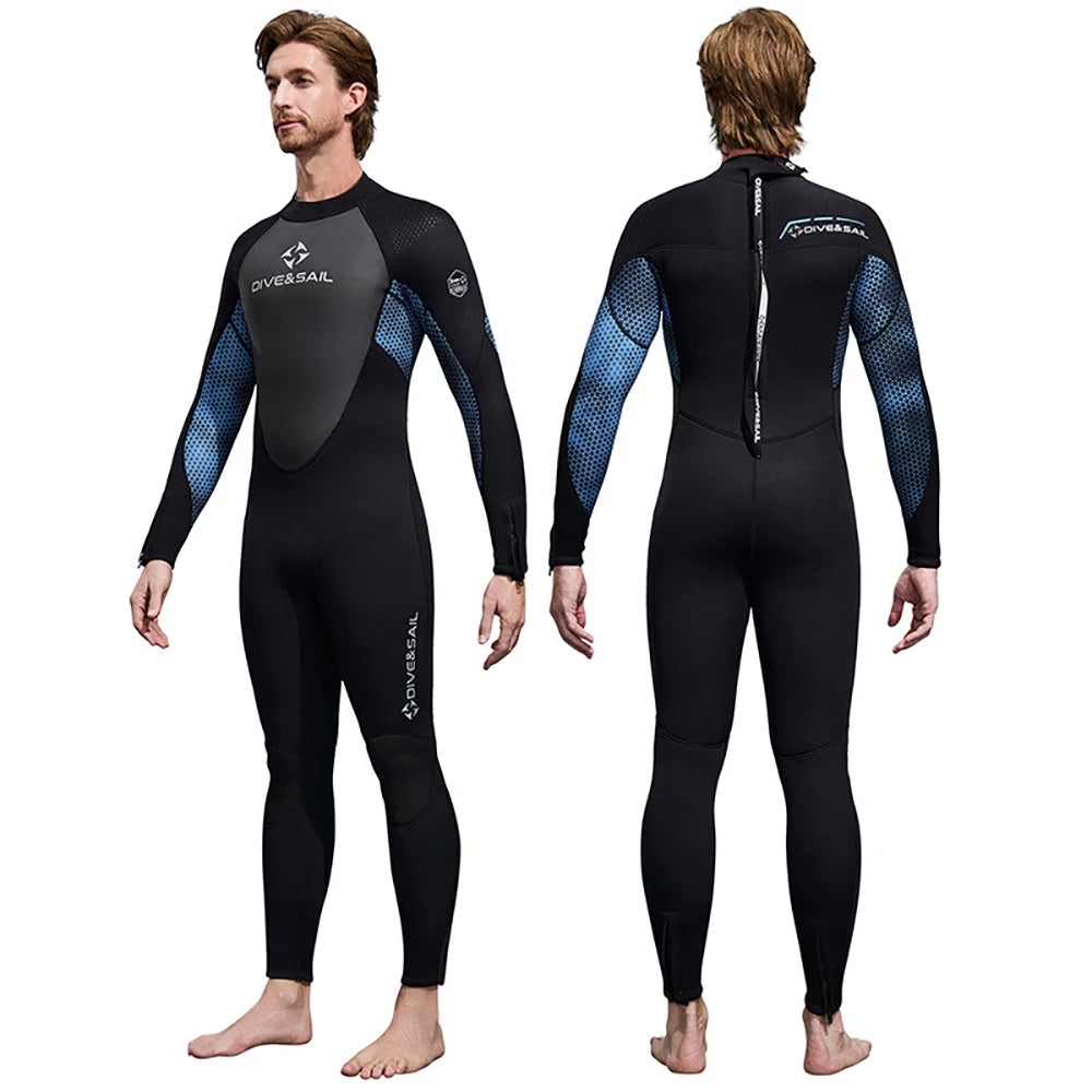 Newest 3mm Neoprene Wetsuit Men's and Women's Long Sleeved Full Body Diving Suit Thickened Warm