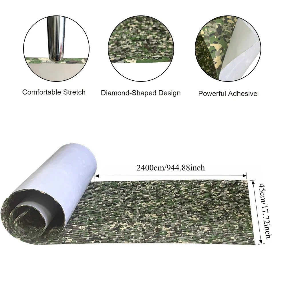 2400*450mm Camouflage Diamond Surfboard Traction Pad Self-adhesive EVA Foam Non-Slip Grip Mat f