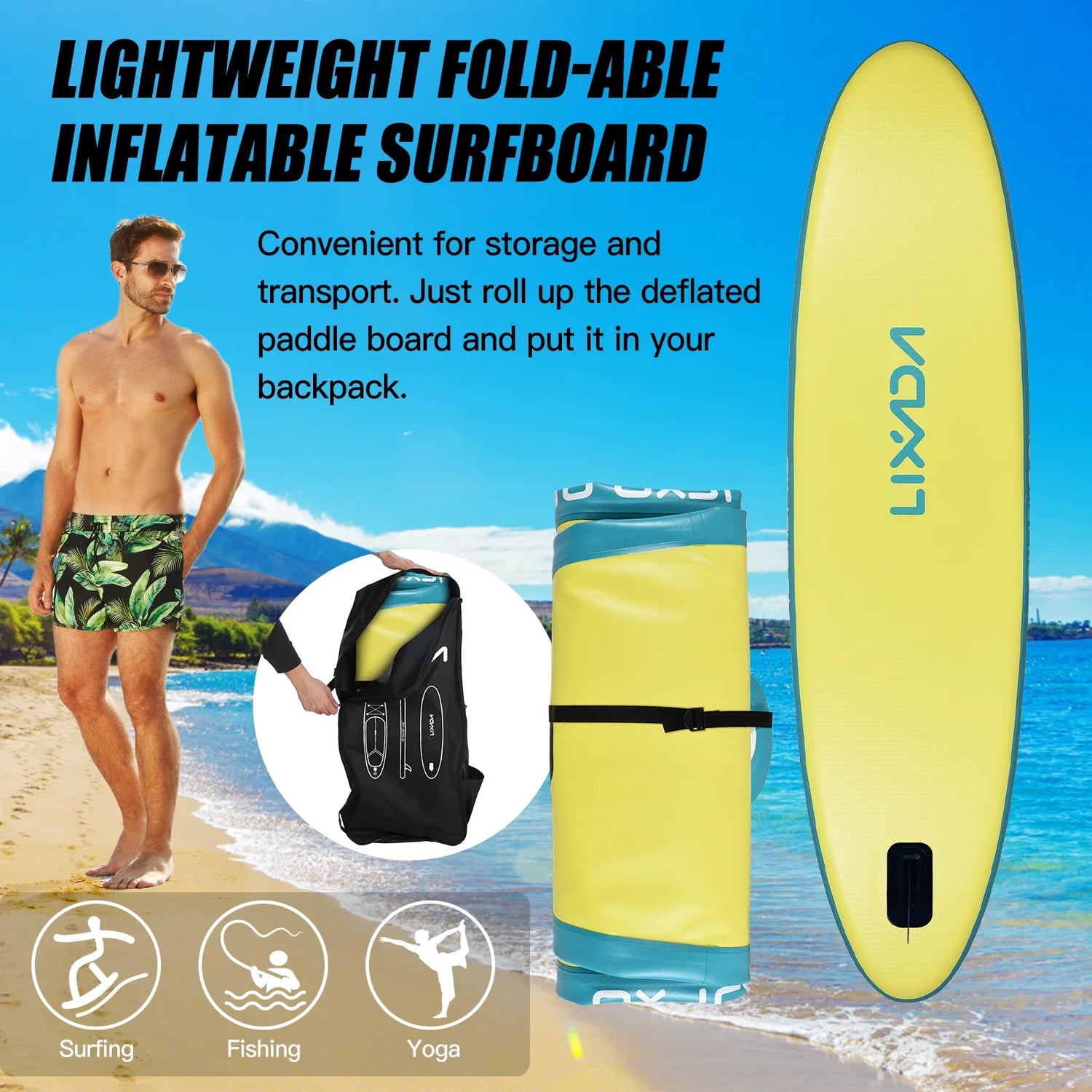 Inflatable Paddle Board Stand Up for Adult 6 Inch Thick SUP Paddleboard Water Sport Surf Set wi