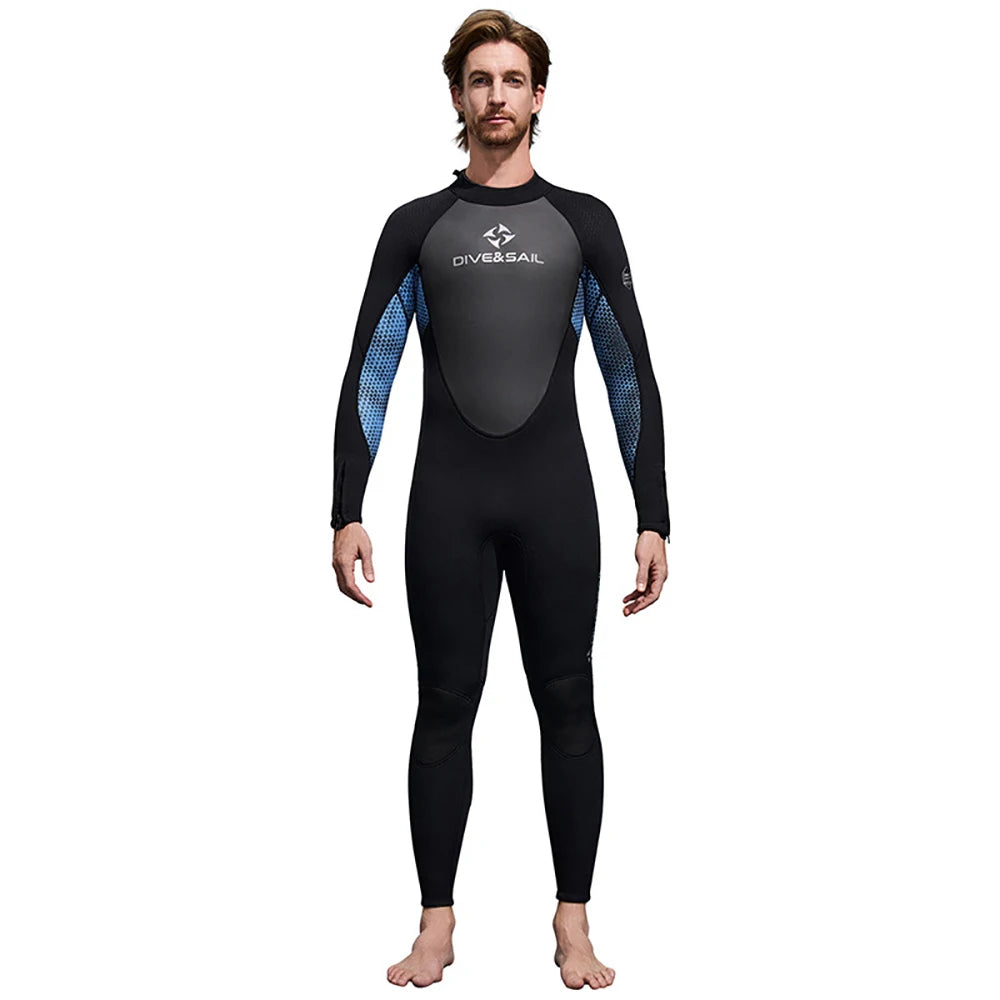 Newest 3mm Neoprene Wetsuit Men's and Women's Long Sleeved Full Body Diving Suit Thickened Warm
