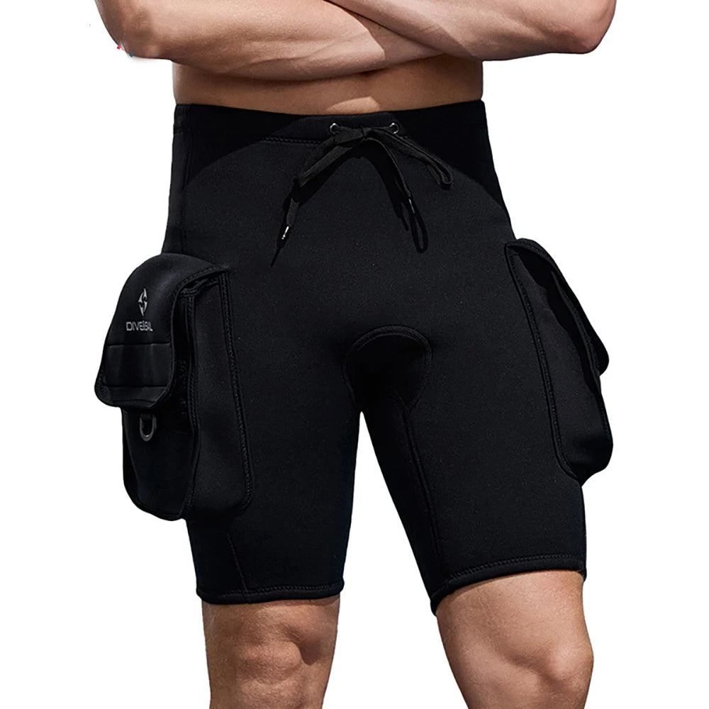 3mm Neoprene Wetsuit Tech Unisex Wetsuit Cargo Shorts D-Ring