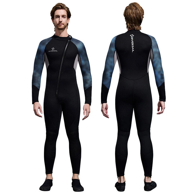 Newest 3mm Neoprene Wetsuit Men's and Women's Long Sleeved Full Body Diving Suit Thickened Warm