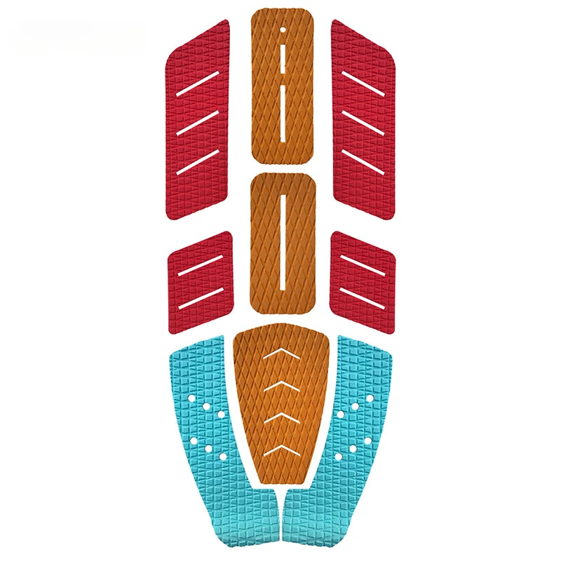 9pc/set Surf Traction Pad Surfboard Back Glue Footing Mat Paddleboard Foot Pad Premium Traction