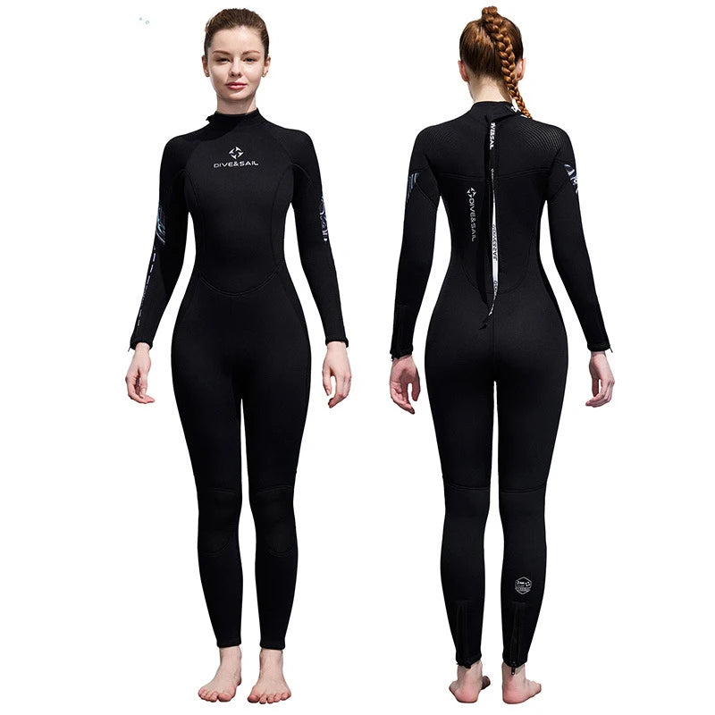Newest 3mm Neoprene Wetsuit Men's and Women's Long Sleeved Full Body Diving Suit Thickened Warm