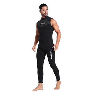 Newest Neoprene Sleeveless Wetsuit 3mm Mens One Piece Wetsuits Ultra Elastic Zipper Diving Suit