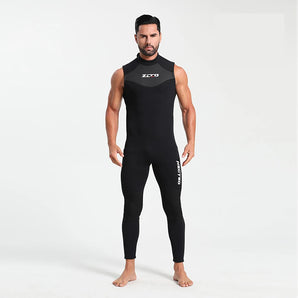 Newest Neoprene Sleeveless Wetsuit 3mm Mens One Piece Wetsuits Ultra Elastic Zipper Diving Suit